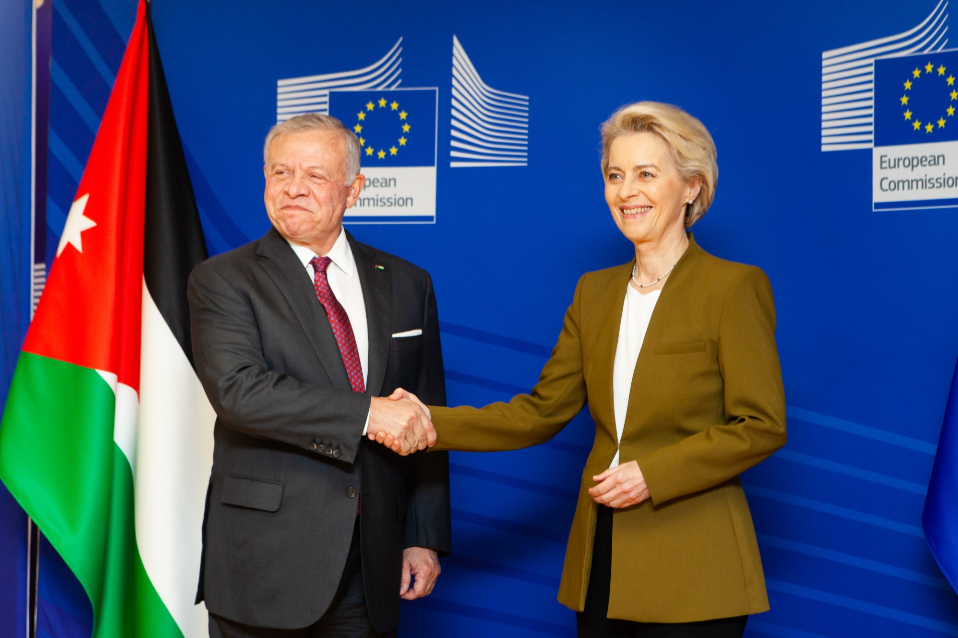 Ursula von der Leyen, présidente de la Commission européenne, a reçu le roi Abdallah II de Jordanie.